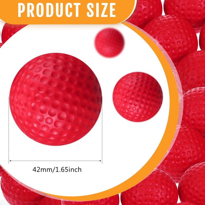 Junkin 80 Pcs Foam Golf Balls Rubber Practice Balls Realistic Feel and Flight Sport Training for Indoor or Outdoor Backyard Golf Training(Red) - Image 2