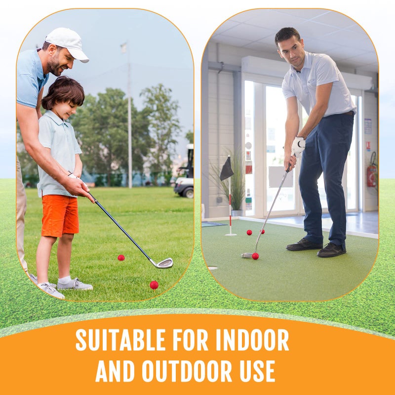 Junkin 80 Pcs Foam Golf Balls Rubber Practice Balls Realistic Feel and Flight Sport Training for Indoor or Outdoor Backyard Golf Training(Red) - Image 4