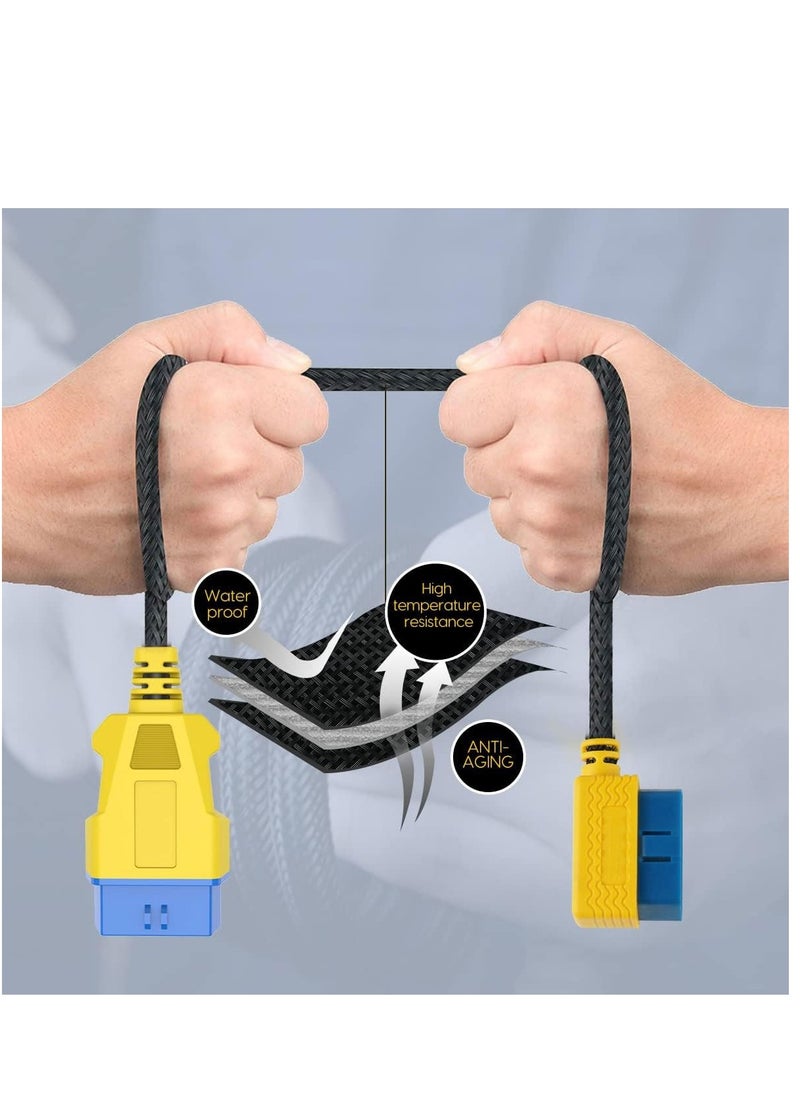 SYOSI - OBD2 Extension Cable, OBDII Extend Cable 1 to 3 Cord OBDii Splitter, Full 16Pin Male to Female for Car OBD Diagnostic Extender Cord Connector Reinforced Nylon Material (35CM/13.8Inch) - Image 1