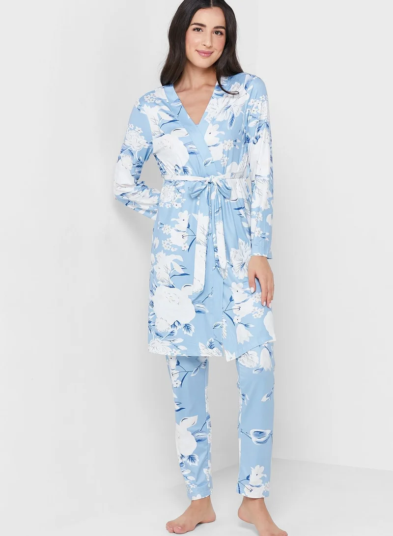 Khizana 3 Piece Printed Pyjama Set