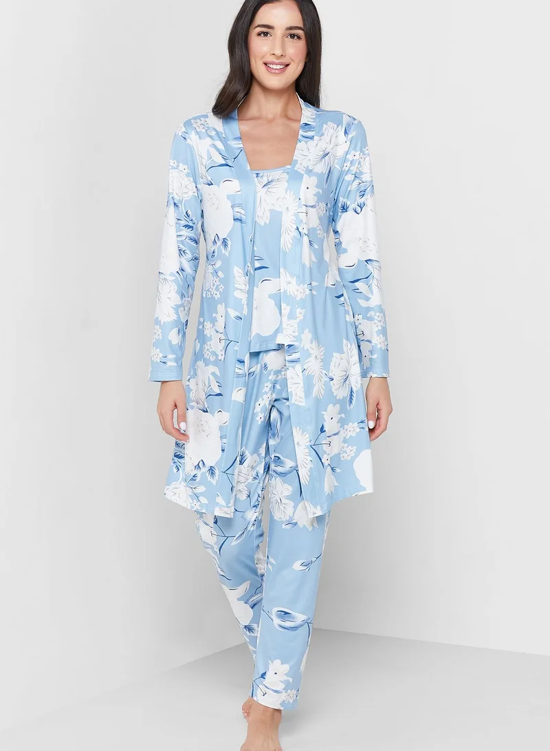 Khizana 3 Piece Printed Pyjama Set