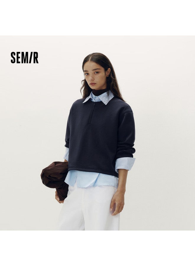 Semir Soft Cotton Women's Sweatshirt With Fake Two-piece Shirt Collar, Autumn College Style, Mall Version 101525116014 - Image 1