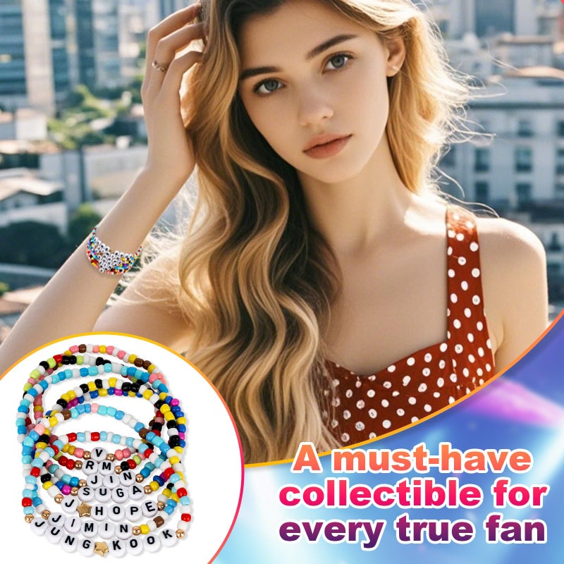 KINFERTE for BTS Merch Bracelet for Fans - Friendship Jewelry Gift Set(7 Pack) Birthday Gifts, Concert Accessories, Cosplay Merchandise for BTS - Image 4