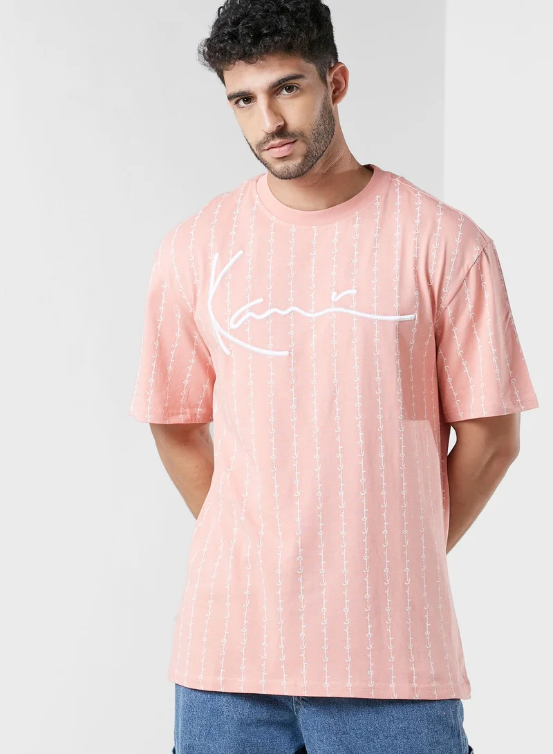 Karl Kani Signature Logo Pinstripe T-Shirt