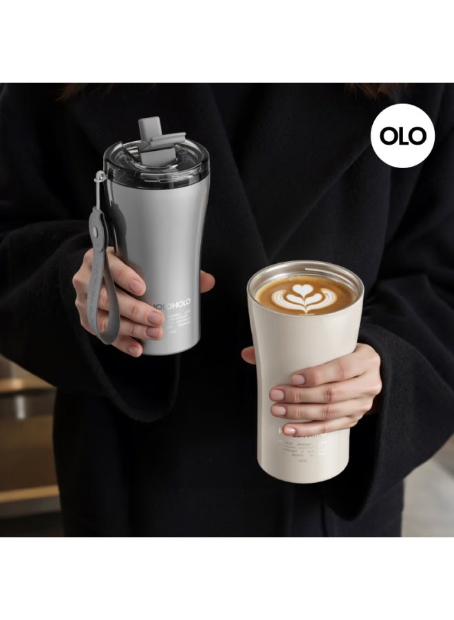 Holoholo 316 Stainless Steel Insulated Coffee Mug, Stylish Design For Men And Women, New Year Gift For Children, Portable Straw Cup For Tea And Water