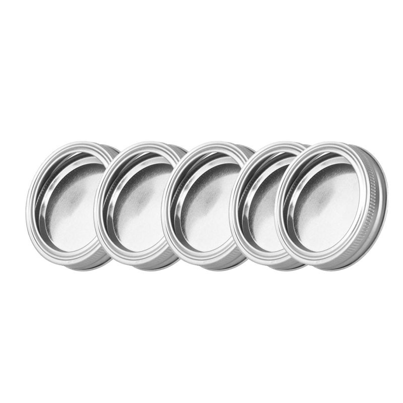 Canning Lids: 5 Count Tinplate Regular Mouth - Leak-proof Air-tight Reusable Lids Seal Bands for Home Kitchen Food Storage Mason Jars - Image 2