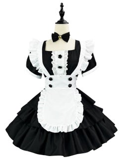 Japanese Soft Girl Maid's Short Sleeved Luoli Dress Cosplay Anime Black