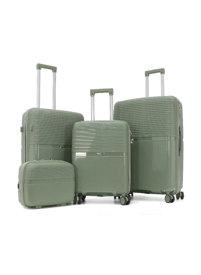 امريكان فلاير AMERICAN FLYER 4 Piece Luggage Set, Lightweight PP Hardside Suitcase Set with TSA Lock, 8 Spinner Wheels, 28 Inch, 24 Inch, 20 Inch & Beauty Case