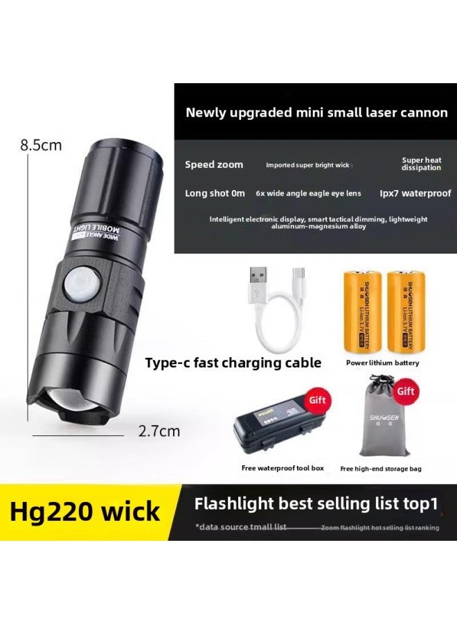 Shuo Sen Strong Flashlight Mini Super Bright Outdoor Home Zoom Rechargeable Long-range Small Portable Tactical Wholesale 