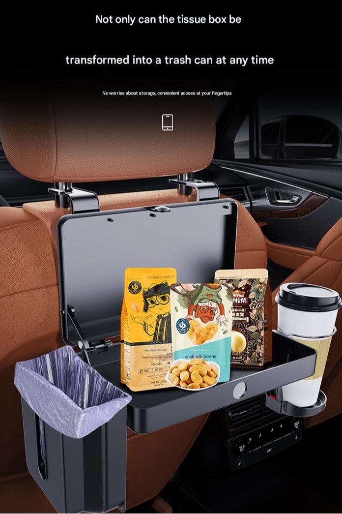 Bukela Car Back Seat Tray Table - Stable Foldable Auto Backseat Food Trays Desk for Rear Passenger Road Trip Eating, Multifunctional Adjustable Travel Tray with Phone Drink Holder - Image 4