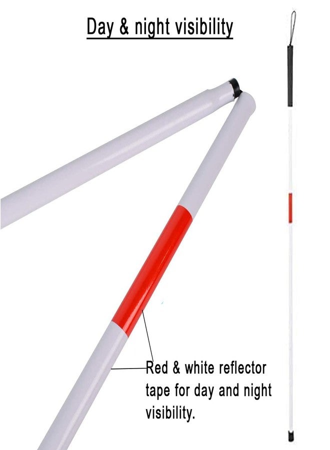 PAXMAX Folding Blind Cane Reflective Red Foldable Walking Stick for Vision Impaired and Blind People - Image 4