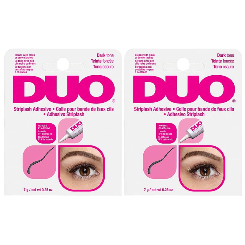 DUO Eyelash Glue â€“ Dark Tone, Waterproof & Long-Lasting Lash Adhesive for Strip Lashes, 0.25 oz, 2 Pack - Image 1