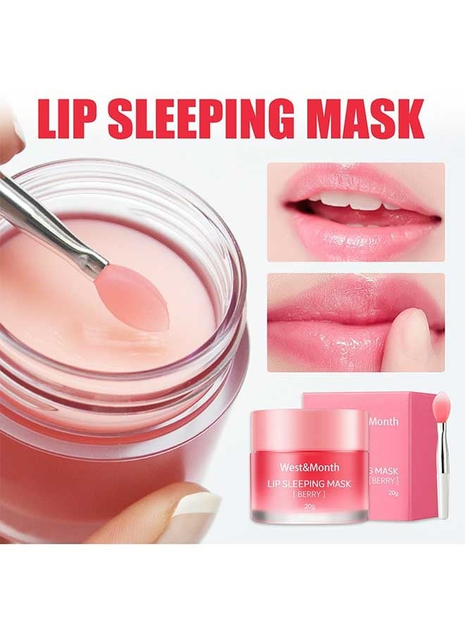 West&Month Lip Sleeping Mask Berry 20g, Overnight Moisturizing Repairing Lips Mask, Moisturizes and Fade Lip Lines, Double Effect Lip Sleeping Mask Lip Treatment  - Image 1