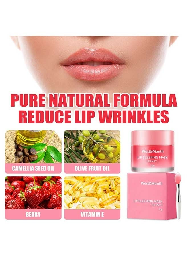 West&Month Lip Sleeping Mask Berry 20g, Overnight Moisturizing Repairing Lips Mask, Moisturizes and Fade Lip Lines, Double Effect Lip Sleeping Mask Lip Treatment  - Image 2