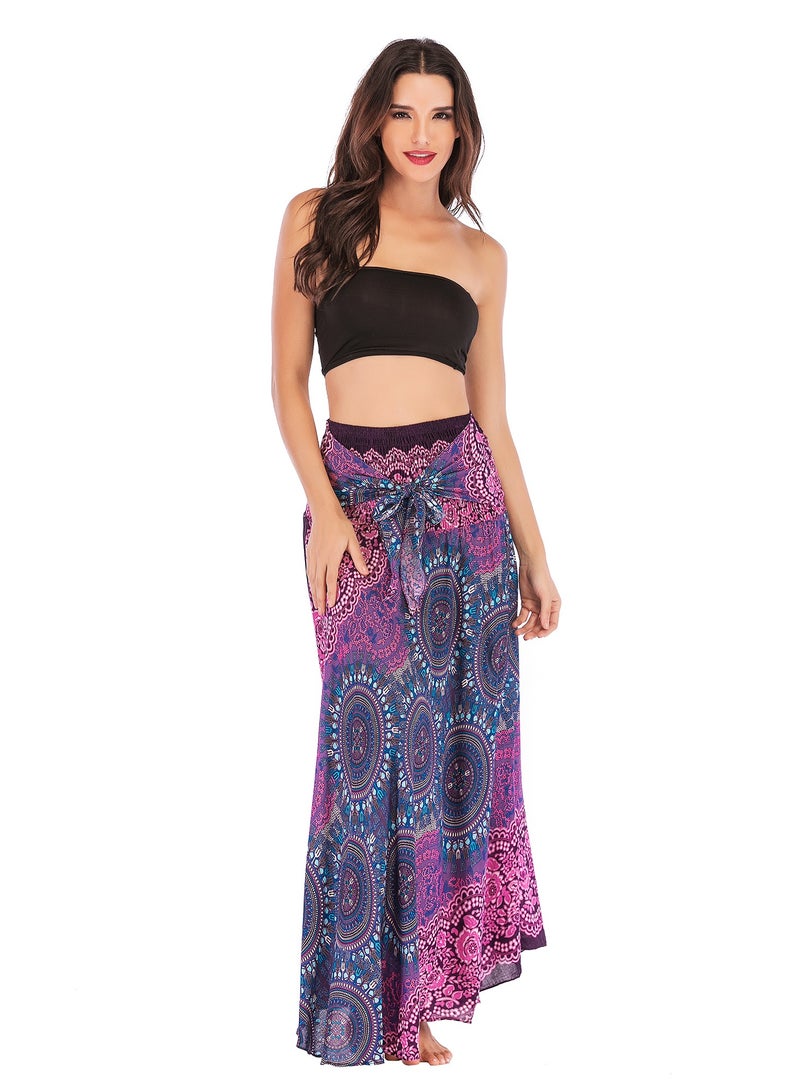 Loquat Casual Dress Half Skirt Beach Vacation Skirt Two Dresses Full Skirt  Purple  - Image 4