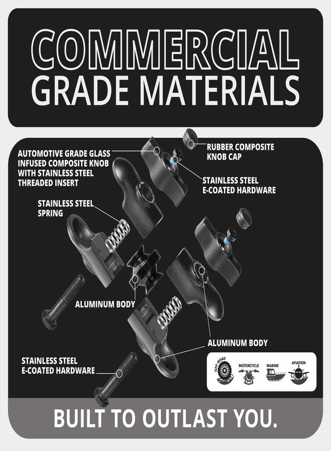 Tackform 3.5" Long Metal 20mm Ball and Socket Arm DuraLock 20 Series | Dual 20mm Sockets with Optional Anti-Theft Knobs | Black - Image 2