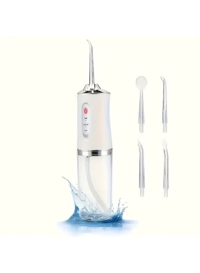 USB Rechargeable Water Flosser Cordless Oral Irrigator Portable White - Image 1