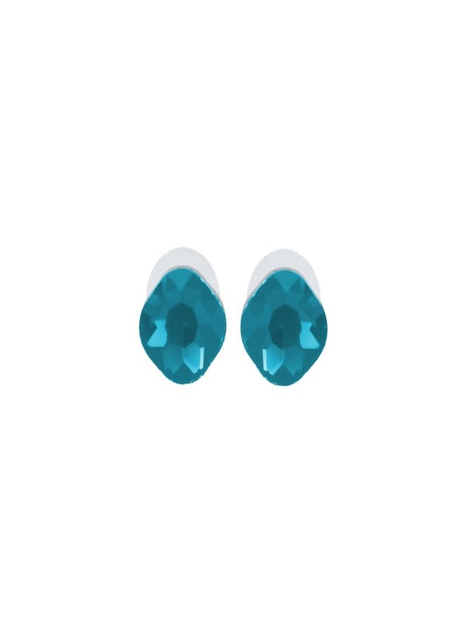 Vientiq Gold-Plated Turquoise Blue Crystal Studs Earrings - Image 1