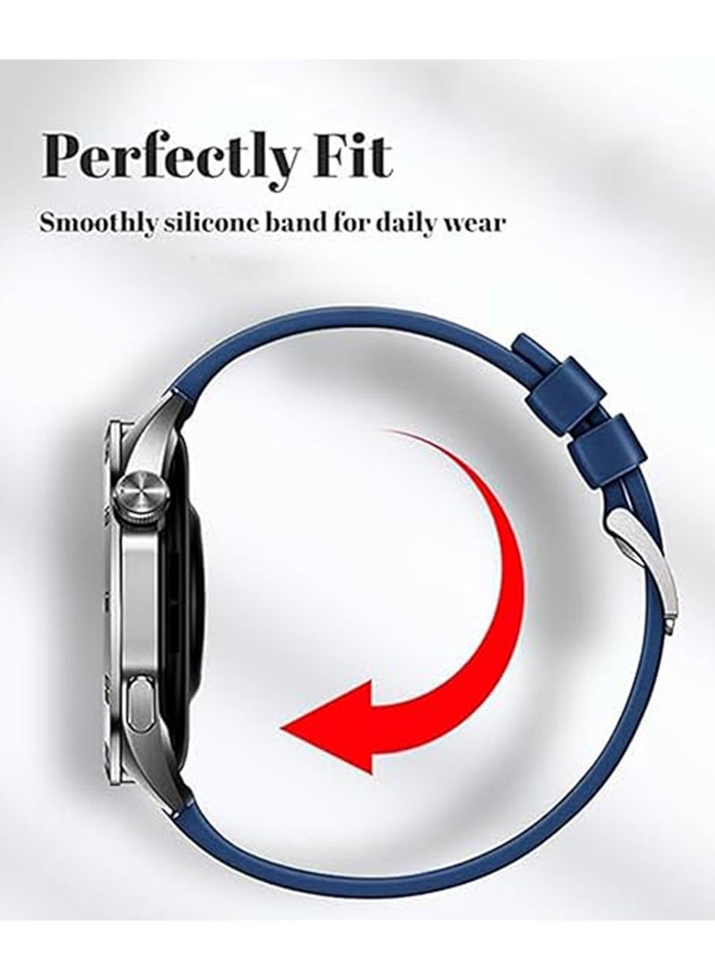 Youque Nylon braided Silicone Sport Watch Strap/Watchband for Huawei Watch GT5/GT4 4 46MM Blue  - Image 3