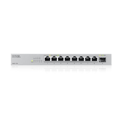 Zyxel 8-Port 2.5G Multi- Gigabit Unmanaged Switch with 1 x 10G SFP+ | 100M/1G/2.5G | Plug and Play | Desktop/Wall Mount | Fanless | Metal Casing | Gaming |Small/Home Office (XMG-108) - Image 2