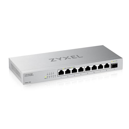 Zyxel 8-Port 2.5G Multi- Gigabit Unmanaged Switch with 1 x 10G SFP+ | 100M/1G/2.5G | Plug and Play | Desktop/Wall Mount | Fanless | Metal Casing | Gaming |Small/Home Office (XMG-108) - Image 1