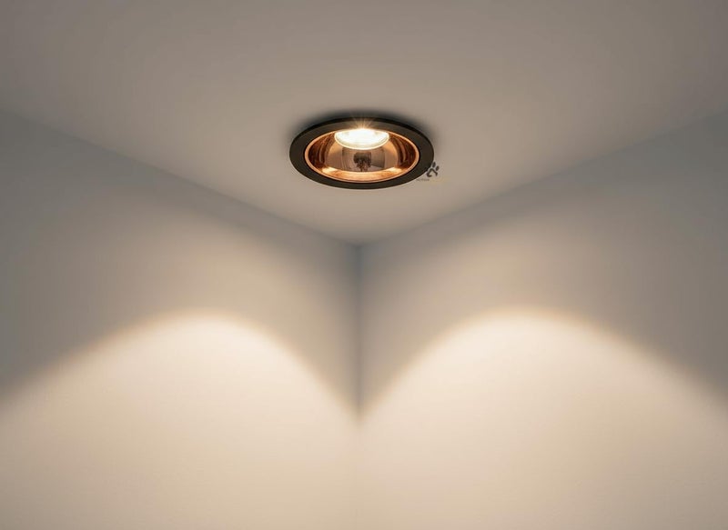 Mufasa 12 Watts Black Body Gold Reflector LED Ceiling COB Spot, Focus, Down Ceiling Light, Round (Warm White) - Image 2