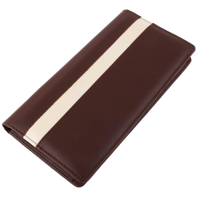 Asraw PU Faux Leather Expanding and Multiple Cheque Book Cover for Cards, Passbook & Chequebook - Chequebook Cover, Passbook Cover, Documents Cover for Office & Home Use (Coffee-Brown) - Image 1