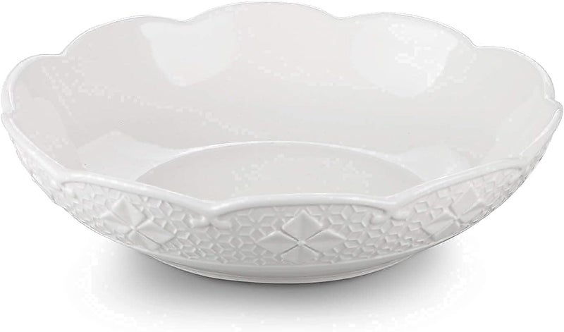 STARMOON STAR MOON 27 Oz Ceramic Large Pasta Bowls Elegant Vintage Porcelain Large Serving Bowls for Salad Microwave  Dishwasher Safe Lucky 4Leaf Clover Collcetion Set of 4 White - Image 2