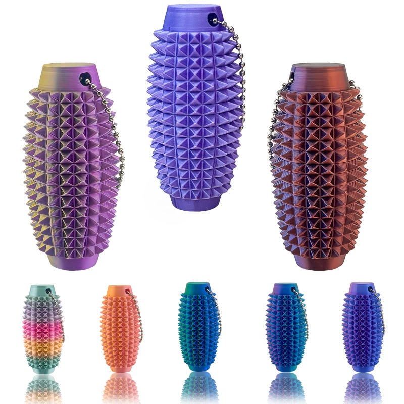 Deiviko 3PCS Upgrade Little Ouchies Pain Stim Fidget 3D Printed Fidget Toys Anxiety Relief Items Grippie Stim Keychain Stim Toys for Autistic Adults Hard Spiky Sensory Toys Novelty Gifts for Friends - Image 3