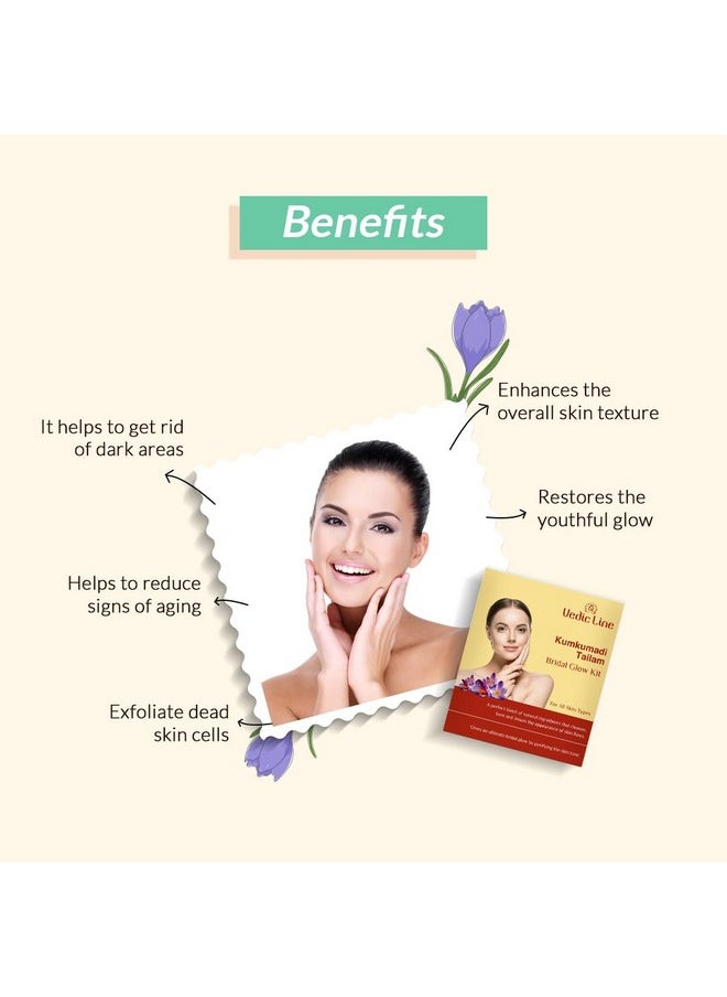 Vedic Line Vedicline Kumkumadi Tailam Bridal Glow Kit, Helps Pull Out Impurities, Deeply Clean Pores, and Fade Blemishes & Dark Spots With the Kumkumadi Tailam & Almond Oil For Flawless Skin, Pack of 4  - Image 3