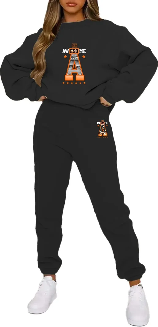 دوغ فش Tracksuit Avesome Printed Plus Size Bottom Top Set