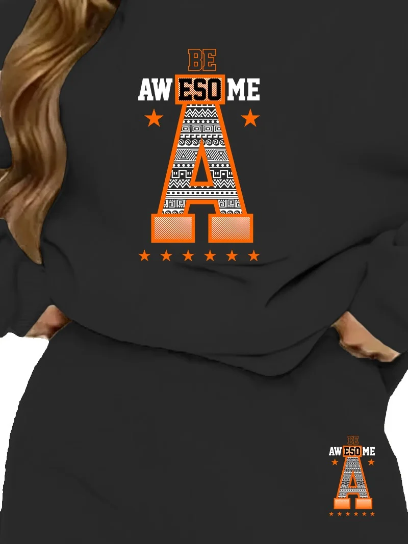 دوغ فش Tracksuit Avesome Printed Plus Size Bottom Top Set