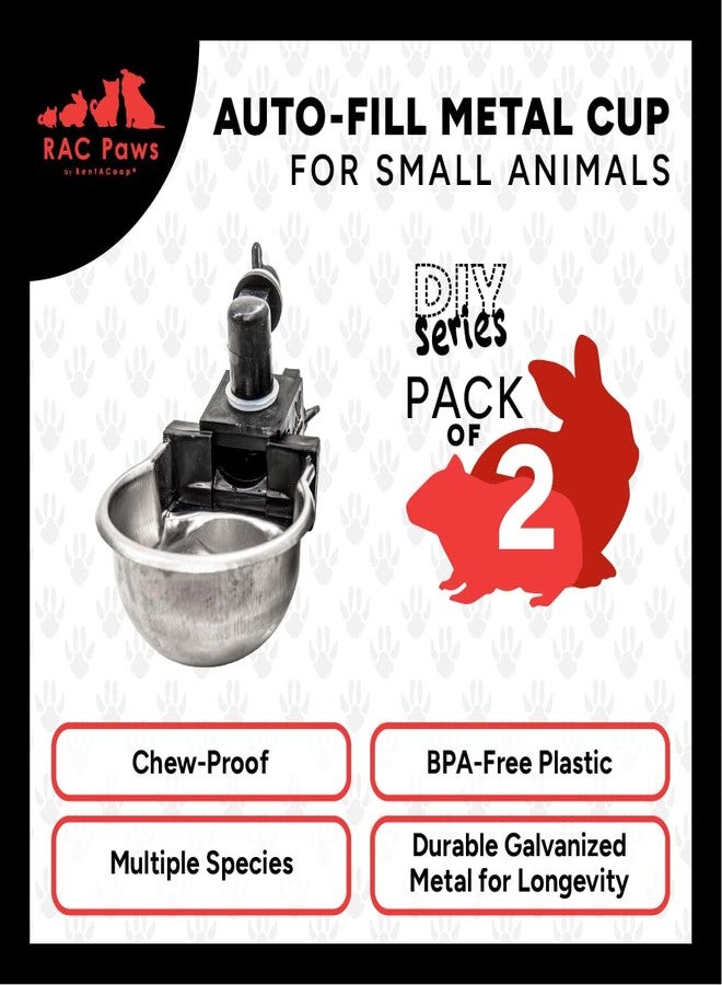 RentACoop® DIY Small Animal Watering Metal Cups KIT for Small Animals/Pet/Bunny/Ferret/Chicken/Hamster/Guinea Pig/Rabbit/Chinchilla/Mouse/Rat (2 Pack) - Image 2