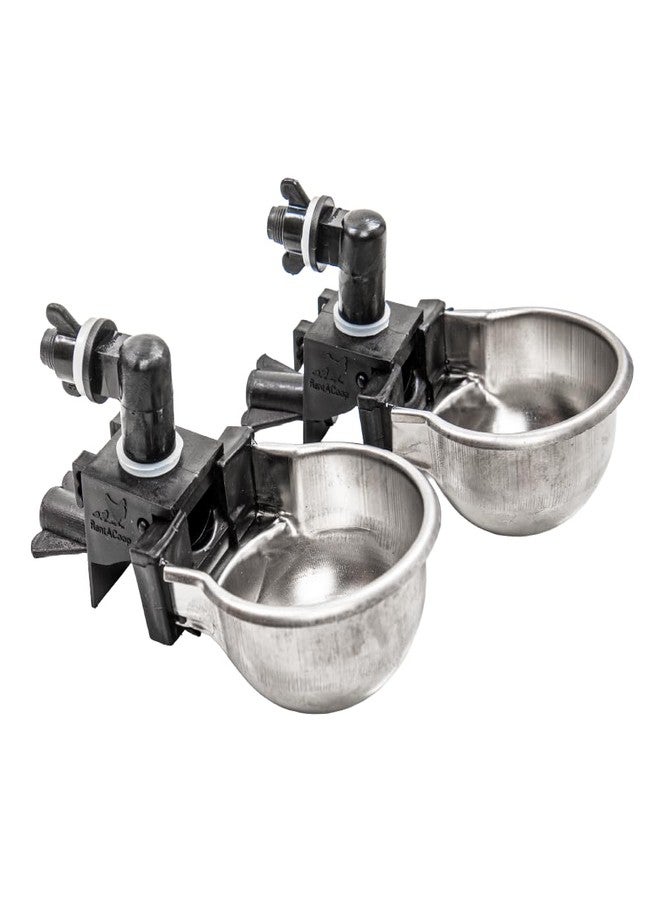 RentACoop® DIY Small Animal Watering Metal Cups KIT for Small Animals/Pet/Bunny/Ferret/Chicken/Hamster/Guinea Pig/Rabbit/Chinchilla/Mouse/Rat (2 Pack) - Image 1