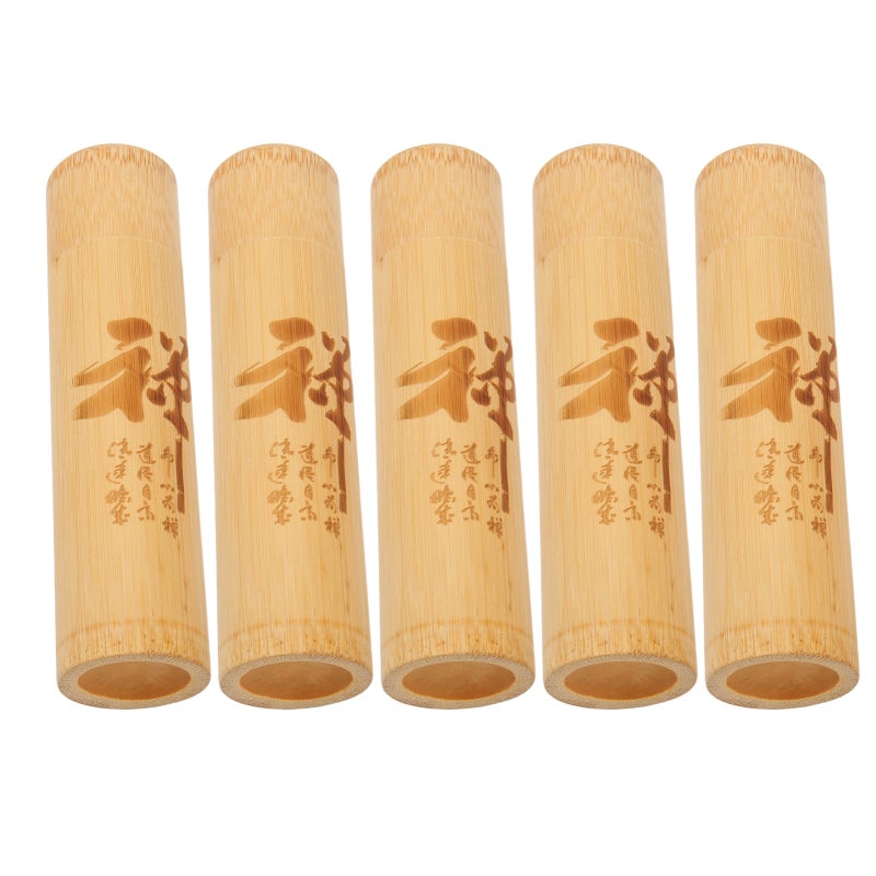 Biodegradable Bamboo Scattering Urns: 5 Pieces Carved Pattern - Excellent Sealing Pet Ashes Containers for Pet Memorials & Outdoor Ash Scattering - Image 3