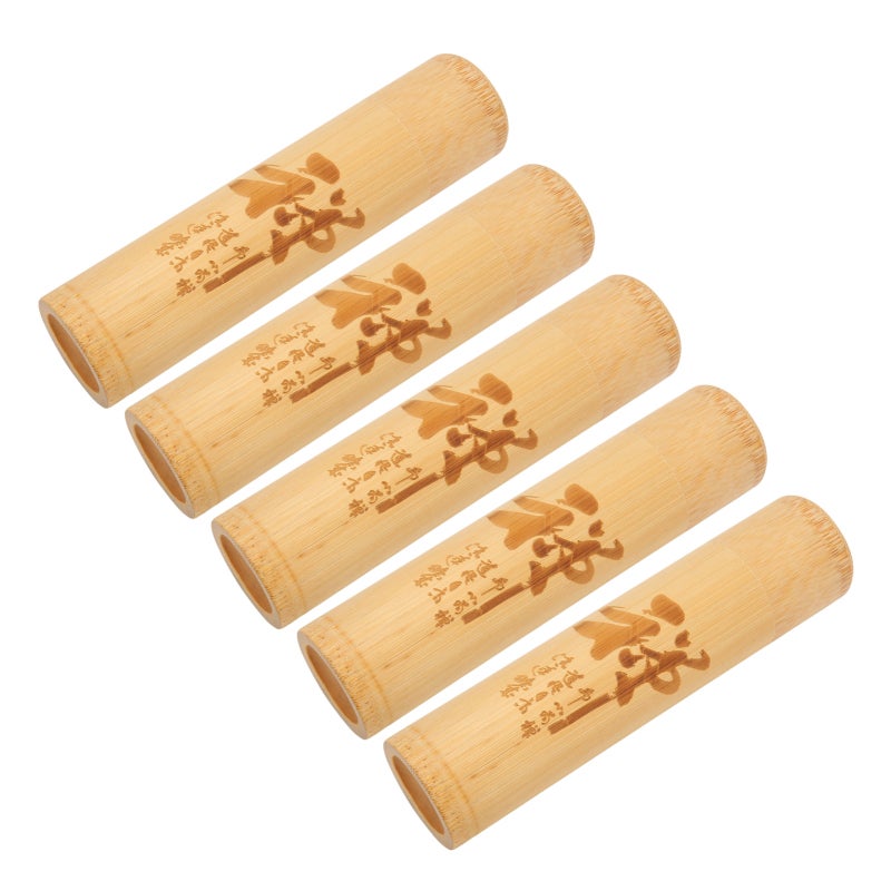 Biodegradable Bamboo Scattering Urns: 5 Pieces Carved Pattern - Excellent Sealing Pet Ashes Containers for Pet Memorials & Outdoor Ash Scattering - Image 2