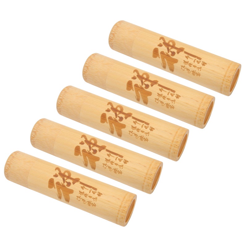 Biodegradable Bamboo Scattering Urns: 5 Pieces Carved Pattern - Excellent Sealing Pet Ashes Containers for Pet Memorials & Outdoor Ash Scattering - Image 4