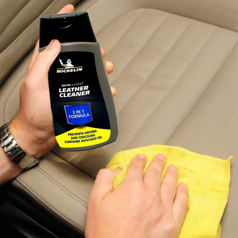 Michelin 101505 3 in 1 Leather Cleaner Solution 250ml | Car Seat Cleaner and Conditioner with Avocado Oil | Prevents Drying and Cracking | Premium Interior Care for Automotive Furniture Accessories - Image 2
