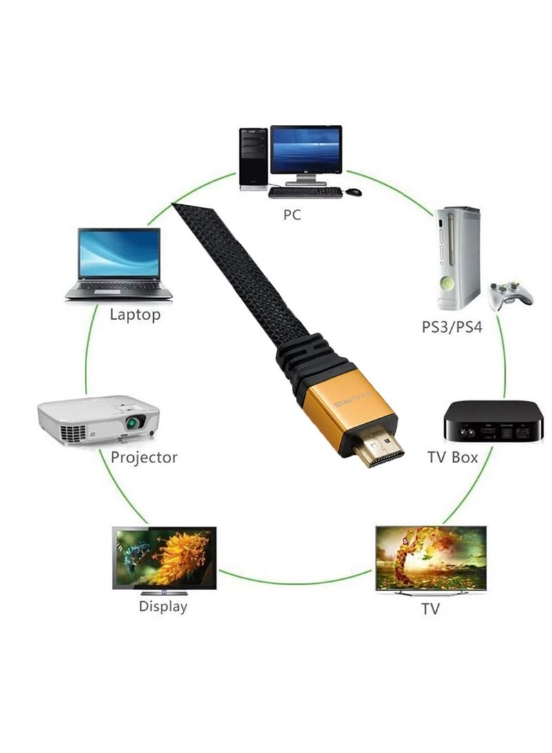 هينغ كابل مضفر من 4K HD إلى HDMI عالي السرعة فائق الدقة بطول 10 متر كابل V1.4 HDMI مطلي بالذهب عيار 24 - Image 4