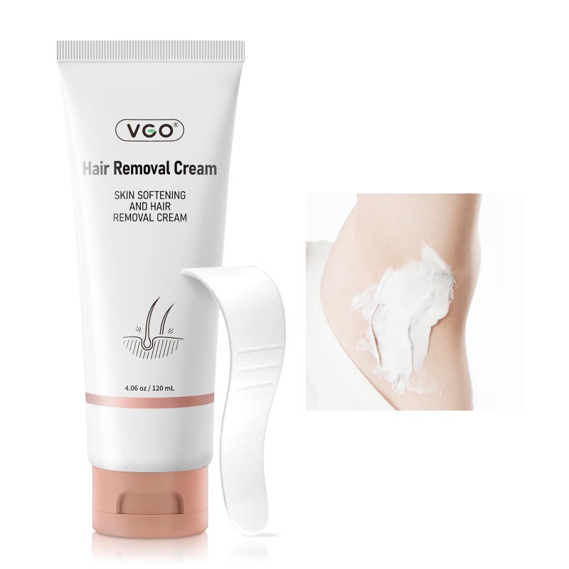VGO Painless Hair Removal Cream for Women Men Hair removal cream for body back legs All Skin Types 406oz wSpatula - Image 2