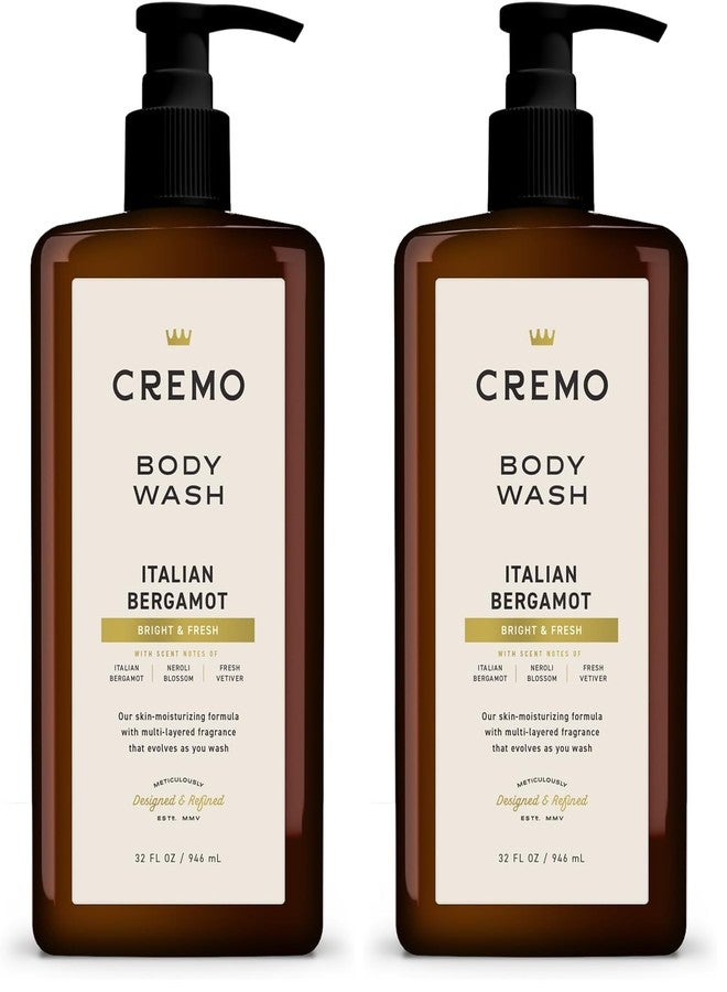 Cremo Rich-Lathering Italian Bergamot Body Wash for Men, 32 Fl Oz (Pack of 2 - Image 1