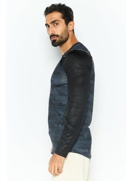 RBX Men Sportswear Fit Long Sleeves Training T-Shirt, Black Combo  - Image 3