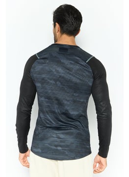 RBX Men Sportswear Fit Long Sleeves Training T-Shirt, Black Combo  - Image 4