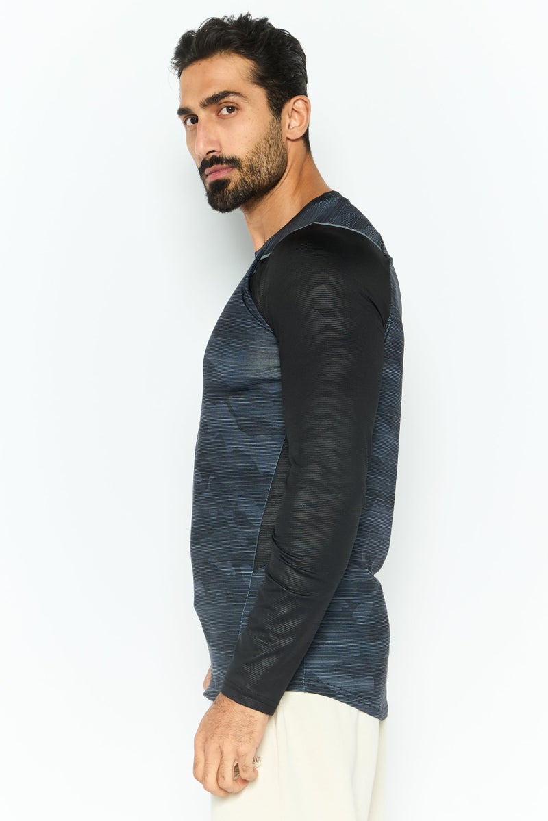 RBX Men Sportswear Fit Long Sleeves Training T-Shirt, Black Combo  - Image 3