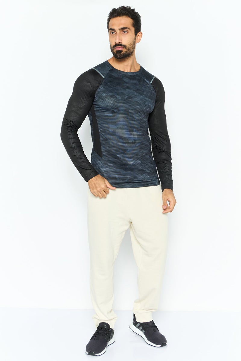 RBX Men Sportswear Fit Long Sleeves Training T-Shirt, Black Combo  - Image 2