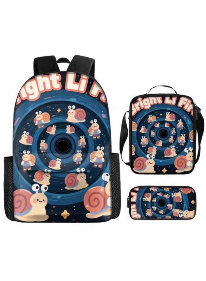 Bright Li Fire Three-piece set of cartoon bags, easily cope with various occasions (students, children, friends' outings, mountain climbing, schooling, etc.) | Backpack + hand-held + stationery bag | School season/holiday gifts - 18 - Image 5