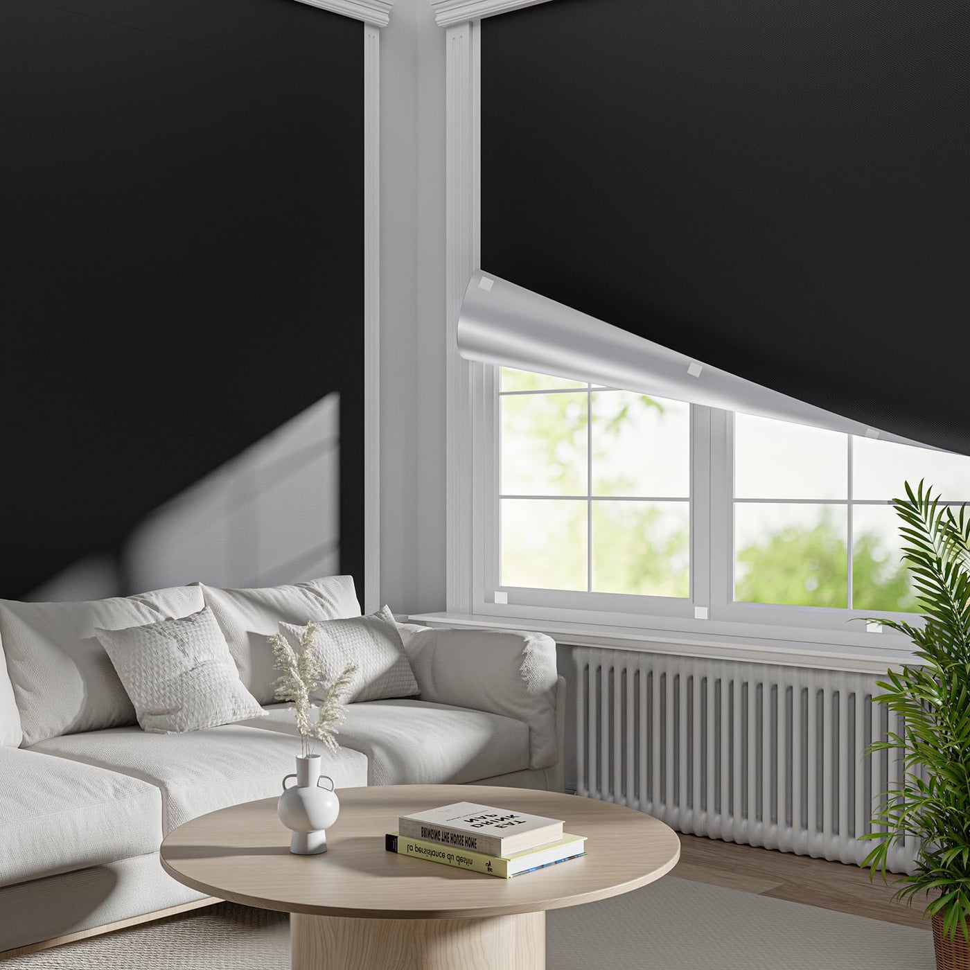 Dailycooper Portable Blackout Curtains 42”x 60”, 100% Blackout Window Curtains (Fits Windows 17”- 48” Wide) for Indoor Use with Hook & Loop Strips, Temporary Blackout Shades for Baby Nursery or Travel
