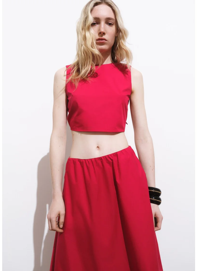 مانجو Crop Top With Bow On The Back