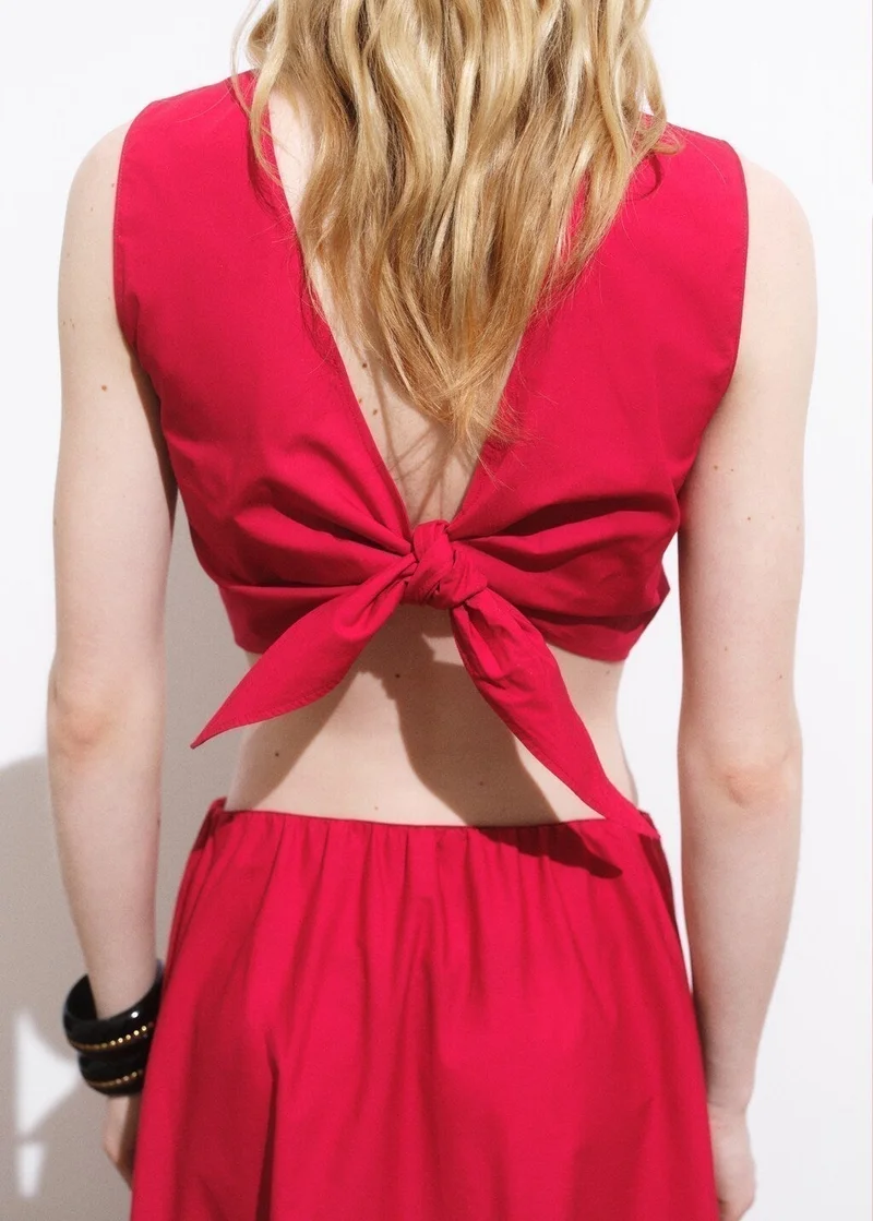 MANGO Crop Top With Bow On The Back
