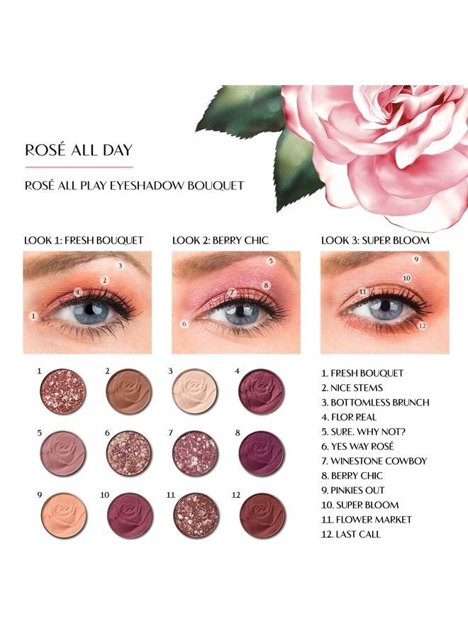 Physicians Formula Rosé All Play Eyeshadow Makeup Palette, Bouquet, 12 Pan Eye Make Up - Image 3